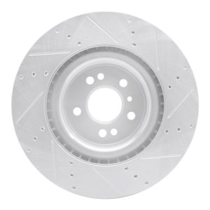 Mercedes-Benz GLE300D Brake Rotor (1) - Front Left - R1 Concepts - Drilled & Slotted - Silver - `12-`19